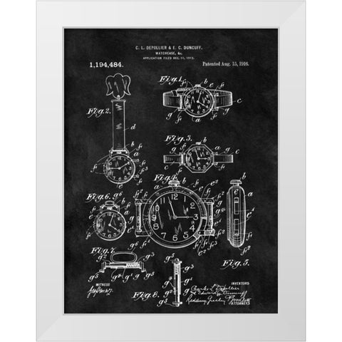 Watch Case - 1916- Black White Modern Wood Framed Art Print by Sproul, Dan