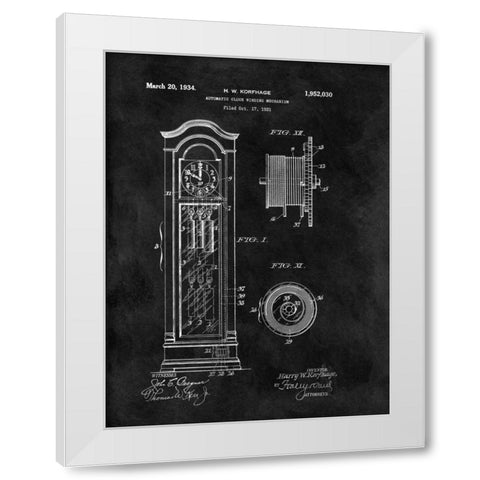 Automatic Clock Winding Mechan White Modern Wood Framed Art Print by Sproul, Dan