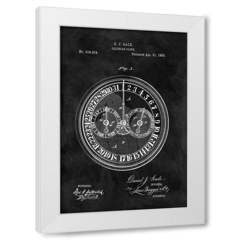 Calendar Clock - 1885-Black White Modern Wood Framed Art Print by Sproul, Dan