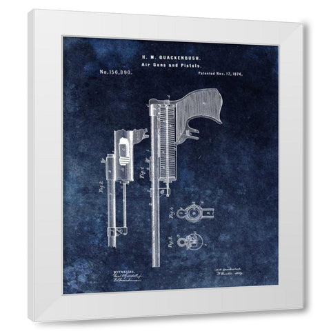 Air Guns and Pistols - 1874- Blue White Modern Wood Framed Art Print by Sproul, Dan