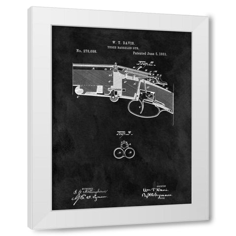 Three Barreled Gun - 1883-Black White Modern Wood Framed Art Print by Sproul, Dan