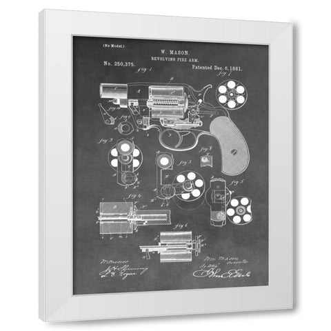 Revolving Firearm - 1881-Gray White Modern Wood Framed Art Print by Sproul, Dan