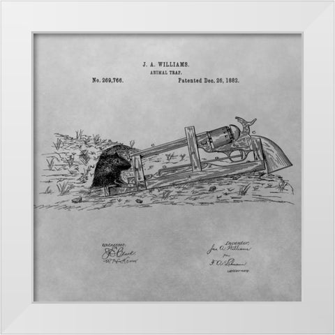 Animal Trap - 1882-Gray White Modern Wood Framed Art Print by Sproul, Dan