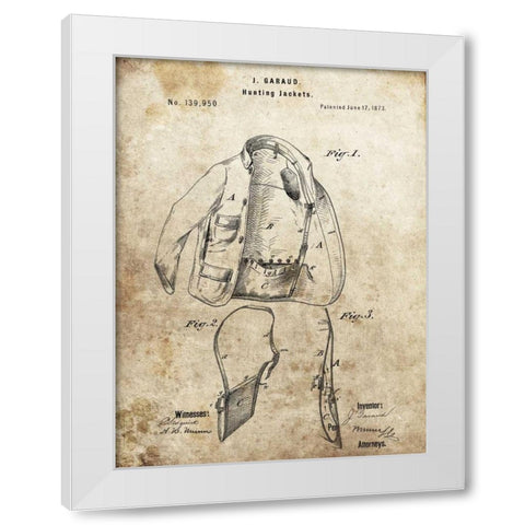 Hunting Jacket - 1873 White Modern Wood Framed Art Print by Sproul, Dan