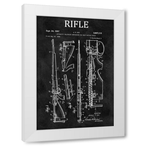 Bolt Action Mechanisim - 1956-C White Modern Wood Framed Art Print by Sproul, Dan