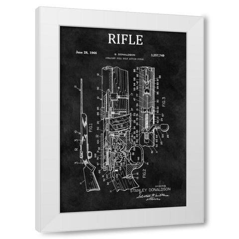 Straight Full Bolt Action Rifl White Modern Wood Framed Art Print by Sproul, Dan