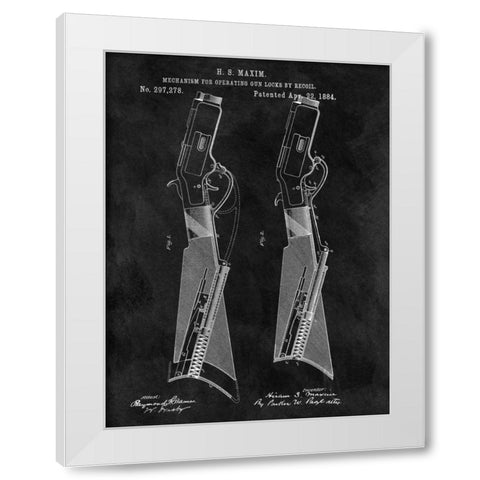 Gun Lock Recoil - 1884-Chalkboa White Modern Wood Framed Art Print by Sproul, Dan