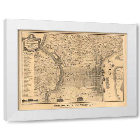 Philadelpia White Modern Wood Framed Art Print by Sproul, Dan