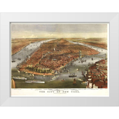 The City of New York White Modern Wood Framed Art Print by Sproul, Dan