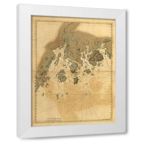 Maine Coast White Modern Wood Framed Art Print by Sproul, Dan