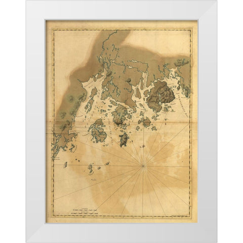 Maine Coast White Modern Wood Framed Art Print by Sproul, Dan