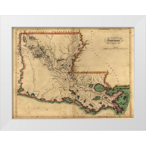 Louisiana White Modern Wood Framed Art Print by Sproul, Dan