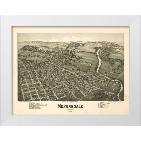 Meyersdale PA White Modern Wood Framed Art Print by Sproul, Dan