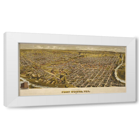 Fort Worth, TX 1891 White Modern Wood Framed Art Print by Sproul, Dan