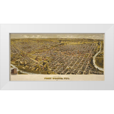 Fort Worth, TX 1891 White Modern Wood Framed Art Print by Sproul, Dan