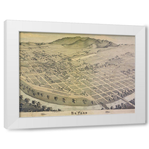 El Paso, TX White Modern Wood Framed Art Print by Sproul, Dan