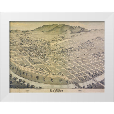 El Paso, TX White Modern Wood Framed Art Print by Sproul, Dan
