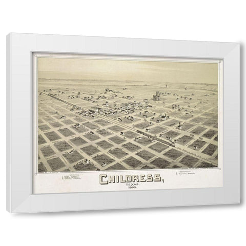 Childress, TX - 1890 White Modern Wood Framed Art Print by Sproul, Dan
