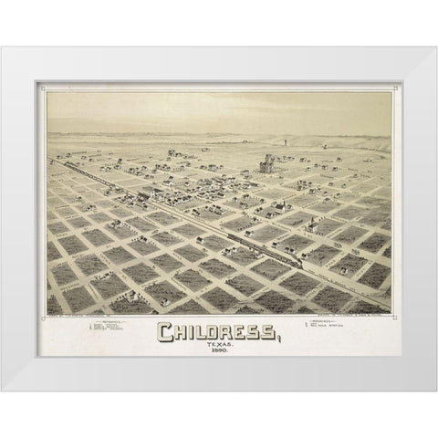 Childress, TX - 1890 White Modern Wood Framed Art Print by Sproul, Dan