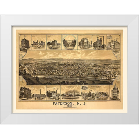 Paterson, NJ-1880 White Modern Wood Framed Art Print by Sproul, Dan