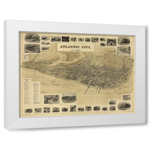 Atlantic City White Modern Wood Framed Art Print by Sproul, Dan