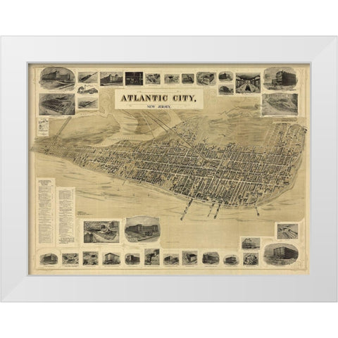 Atlantic City White Modern Wood Framed Art Print by Sproul, Dan