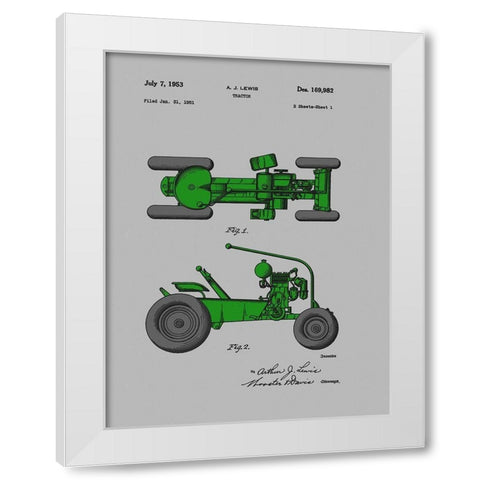 Tractor 1953 White Modern Wood Framed Art Print by Sproul, Dan