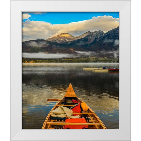 Canoe White Modern Wood Framed Art Print by Sproul, Dan