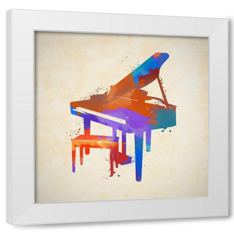 Piano White Modern Wood Framed Art Print by Sproul, Dan