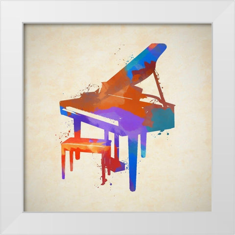 Piano White Modern Wood Framed Art Print by Sproul, Dan
