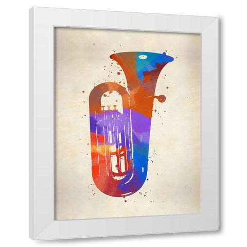Brass II Tuba White Modern Wood Framed Art Print by Sproul, Dan