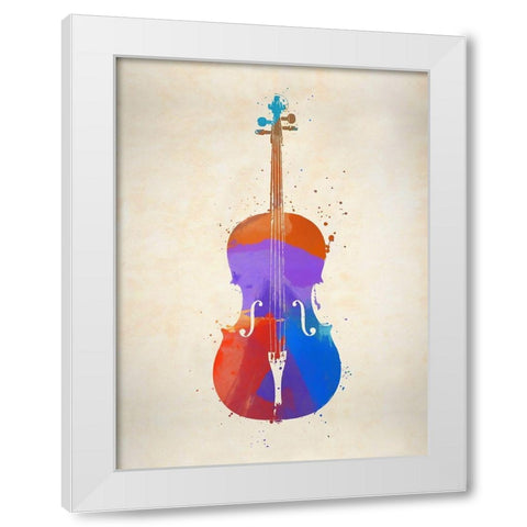 Violin White Modern Wood Framed Art Print by Sproul, Dan