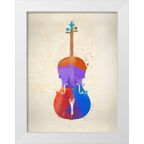 Violin White Modern Wood Framed Art Print by Sproul, Dan