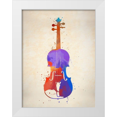 String I Cello White Modern Wood Framed Art Print by Sproul, Dan