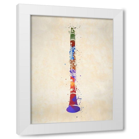 Clarinet White Modern Wood Framed Art Print by Sproul, Dan