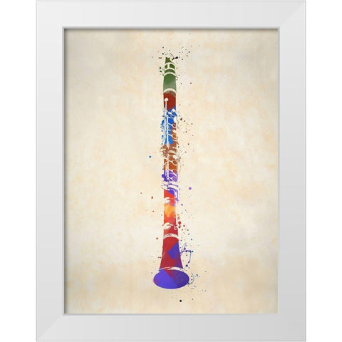 Clarinet White Modern Wood Framed Art Print by Sproul, Dan