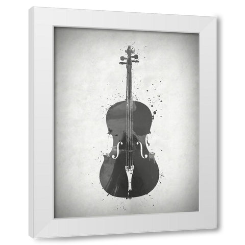 Black and White Violin White Modern Wood Framed Art Print by Sproul, Dan