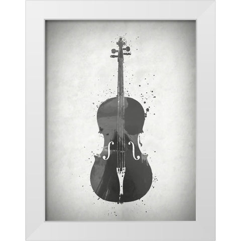 Black and White Violin White Modern Wood Framed Art Print by Sproul, Dan