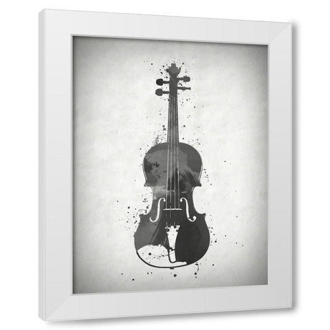 Black and White Cello White Modern Wood Framed Art Print by Sproul, Dan