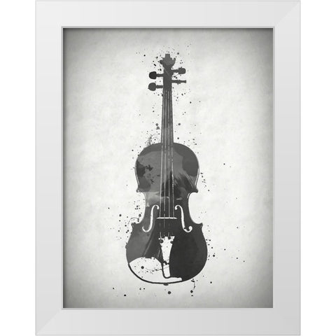 Black and White Cello White Modern Wood Framed Art Print by Sproul, Dan
