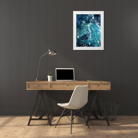 Blue Forest I White Modern Wood Framed Art Print by Scott, Derek