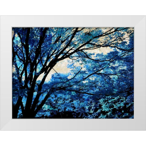 Blue Forest III White Modern Wood Framed Art Print by Scott, Derek