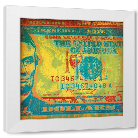 Five Bucks II White Modern Wood Framed Art Print by Chambers, Dustin