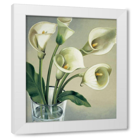 Calle in vaso White Modern Wood Framed Art Print by Barberini, Eva