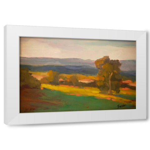 Hillside Hideaway White Modern Wood Framed Art Print by Barbini, Eddie