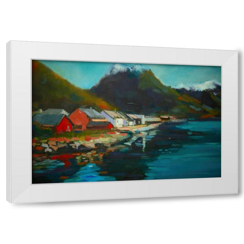 Waterside White Modern Wood Framed Art Print by Barbini, Eddie