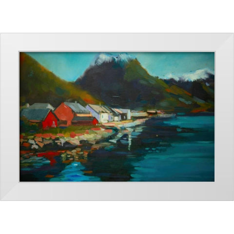 Waterside White Modern Wood Framed Art Print by Barbini, Eddie