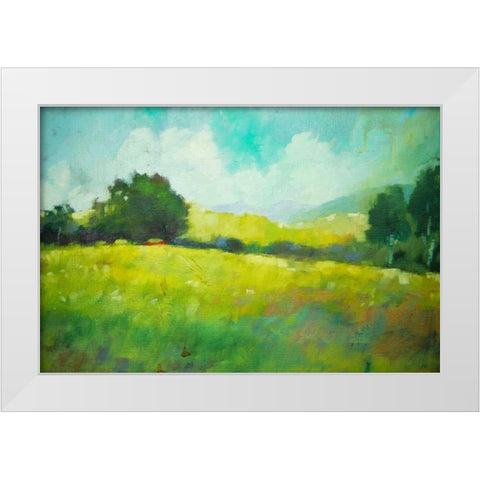 Hillside White Modern Wood Framed Art Print by Barbini, Eddie