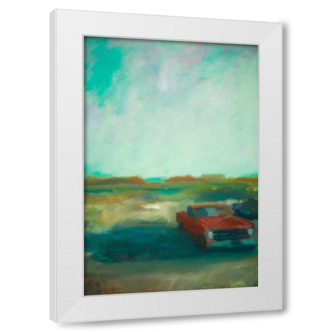 Red Truck White Modern Wood Framed Art Print by Barbini, Eddie