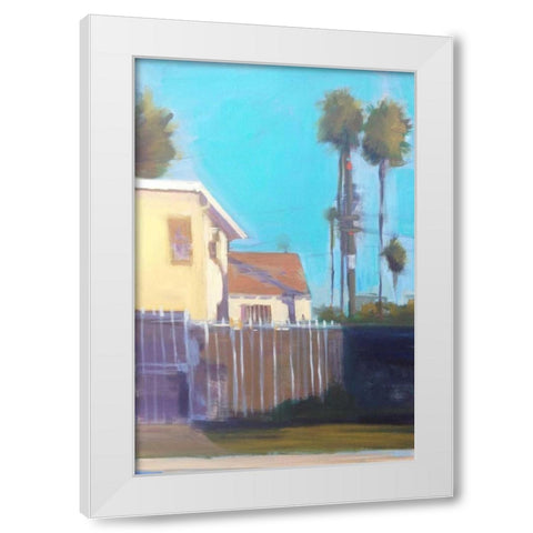 Palms and Shadows White Modern Wood Framed Art Print by Barbini, Eddie